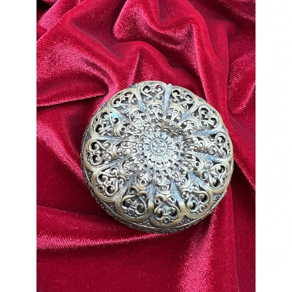 Antique French Miniature Portrait Ormolu Trinket Box Jewelry Box‎